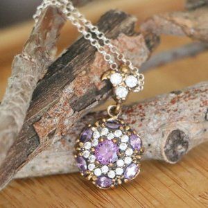 Sterling Silver Cubic Zirconia Stones Necklace